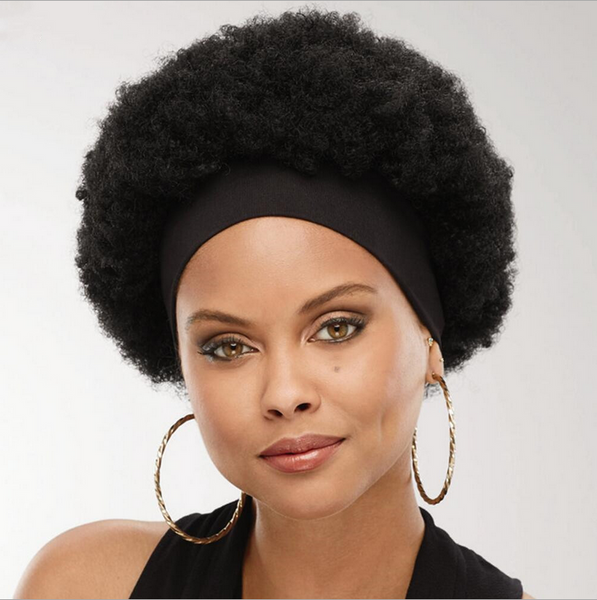 Afro Headband Synthetic Wig Short Afro Kinky Curly Wigs for Black Women Natural