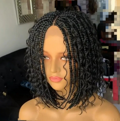 Box Braids Synthetic Curly Cosplay Twist Braid Short Wigs for Women