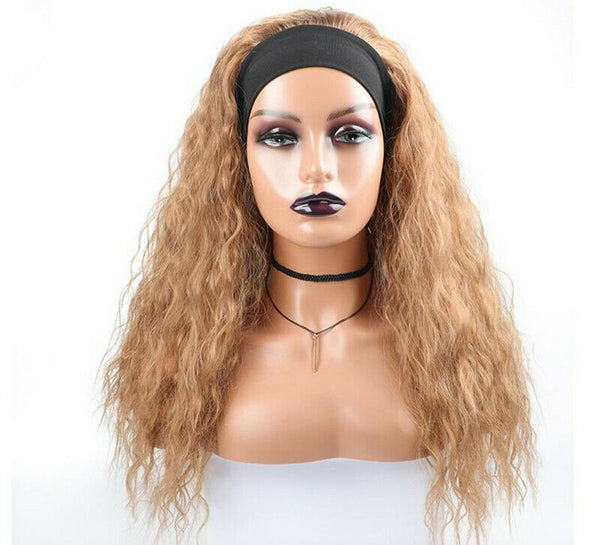 Woman Headband Wig Long Afro Kinky Curly Wave Synthentic Heat Resistant