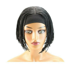 Short Bob Braided Wigs Box Braids Wig with headband ynthetic Hair 2 in 1 Dreadlo