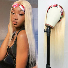 Long Straight #613 Blonde With Headband wig Synthentic Heat Resistant Remy