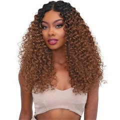 Ombre Brown Afro Kinky Curly Wigs for Women Fashion Natural Wigs None Lace Wigs