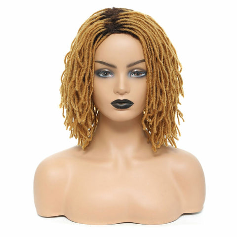 10" Short Bob Braided Wigs Synthetic DreadLock Hair Kinky Curly Wigs For Women