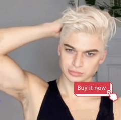 Men's Blonde Wigs Cosplay Party Short Platinum Blond Wigs Halloween Costume Wigs