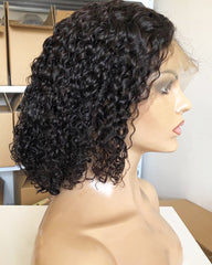 Deep Wave Short Lace Front Human Hair Wigs Bob Afro Kinky Curly Frontal Wigs