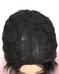 Long Straight Ombre Sweet Baby Pink Dark Roots Glueless Cosplay Heat Resistant Synthetic Wigs