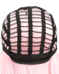 Long Straight Ombre Sweet Baby Pink Dark Roots Glueless Cosplay Heat Resistant Synthetic Wigs