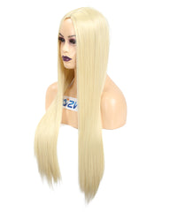 Long Straight Blonde Heat Resistant Fiber Synthetic Cosplay Wigs