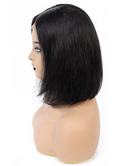 Remy Human Hair Straight Short Bob 4x4 Lace Closure Wig