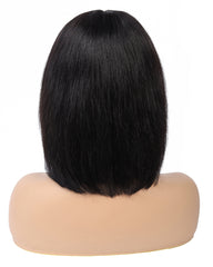 Remy Human Hair Straight Short Bob 4x4 Lace Closure Wig