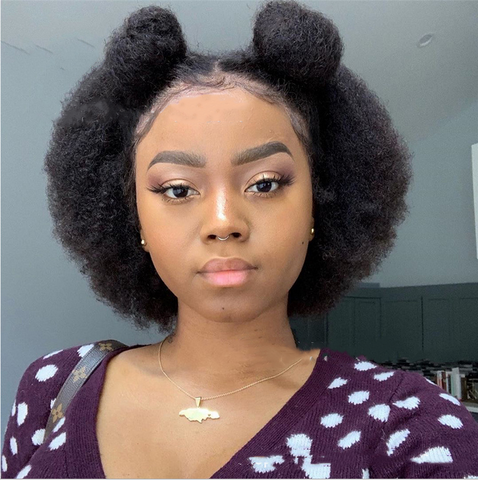 Short Kinky Curly Black Synthetic Wigs for Black Women Heat Resistant