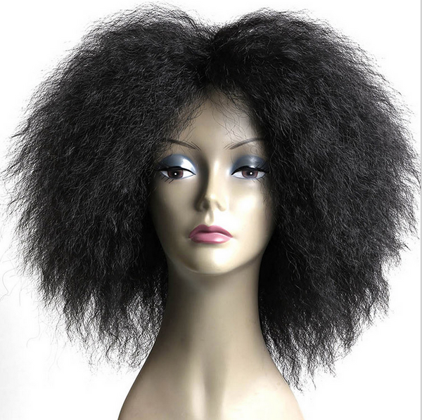Lace Front Wig New Fashion Beautiful Women's Fluffy Long Black Curly Wigs Hair