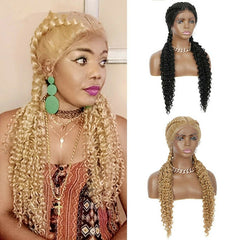 Hand Swiss Synthetic Lace Front Dutch Twins Braid Wig with Baby Hair Middle Part