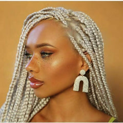 Blonde Braided Wigs for Black Women Synthetic Braiding Styles Cornrows Braid Wig
