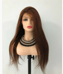 Women's Long Straight Brown Wig Lace Front Wig Synthentic Heat Safe Cos Wigs