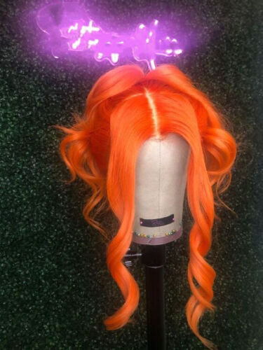 Long Sexy Wavy Lace Front Wig Orange Synthetic Hair Wigs Natural Cosplay Party