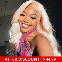 Long Body Wavy T Part Lace Front Wigs Blonde Synthetic Wig Natural Daily Wear