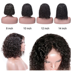 Deep Wave Short Lace Front Human Hair Wigs Bob Afro Kinky Curly Frontal Wigs