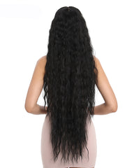 Hair Synthetic Wigs For Black Women Long Curly Hair 42 Inch Cosplay Blonde Ombre Lace Front Synthetic Wig