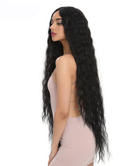 Hair Synthetic Wigs For Black Women Long Curly Hair 42 Inch Cosplay Blonde Ombre Lace Front Synthetic Wig