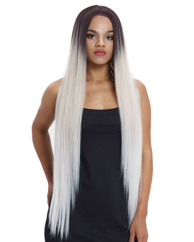 Long Straight Lace Front 38 Inch Ombre Blonde Cosplay Synthetic Wig