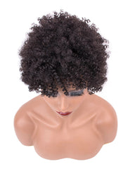 Short Bob Wigs For Black Women Remy Afro Curly Human Hair Wig 4inch 100% Human Hair Machine Made Curly Remy Hair Wigs