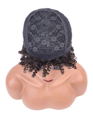 Short Bob Wigs For Black Women Remy Afro Curly Human Hair Wig 4inch 100% Human Hair Machine Made Curly Remy Hair Wigs