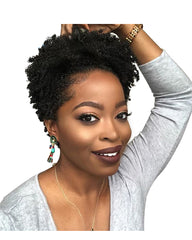 Short Bob Wigs For Black Women Remy Afro Curly Human Hair Wig 4inch 100% Human Hair Machine Made Curly Remy Hair Wigs