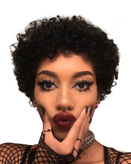 Short Bob Wigs For Black Women Remy Afro Curly Human Hair Wig 4inch 100% Human Hair Machine Made Curly Remy Hair Wigs