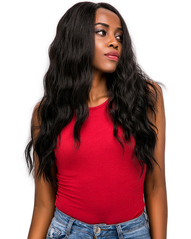 Synthetic Hair Lace Front Wigs Free Part Ombre Brown Black Color Long Natural Wave Trendy Lace Hair Wig For Black Women