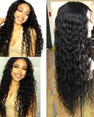 Water Wave Wig Lace Front Human Hair Wigs Pre Plucked Brazilian 360 Lace Frontal Wig 150 180 250 Density Human Hair Wig