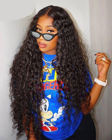 Water Wave Wig Lace Front Human Hair Wigs Pre Plucked Brazilian 360 Lace Frontal Wig 150 180 250 Density Human Hair Wig