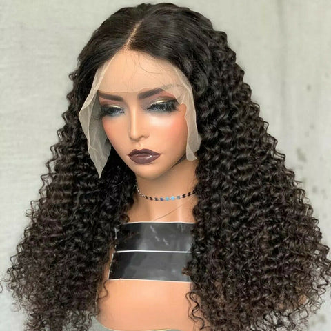 Loose Deep Wave Curly Human Hair Wigs 13x4 T Part Lace Wigs Glueless Pre Plucked