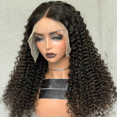 Loose Deep Wave Curly Human Hair Wigs 13x4 T Part Lace Wigs Glueless Pre Plucked