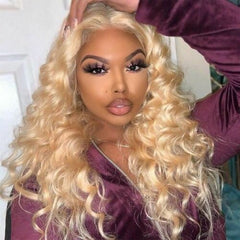 Water Wave 613# Blonde 13x1 T part Lace Front Wig 100% Human Hair Pre Plucked