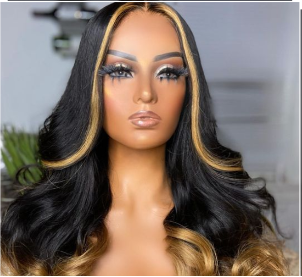 13X4 T Part Lace Front Human Hair Wigs Finger Blonde Black Brazilian 100% Hair