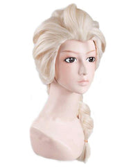 Kids Blonde Cosplay Wig with Cap Synthetic Hair Party Wigs Braid With 6 Hairpins