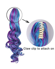Synthetic Wig Long Curly Cosplay Wig with 2 Ponytails(Blue/Purple)