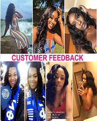Remy Brazilian Human Hair Bundles Weaves with 4x4 Lace Closure Body Wave Natural Color