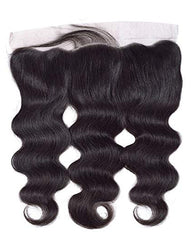 Remy Brazilian Human Hair Bundles Weaves with 13x4 Lace Frontal Body Wave Natural Color