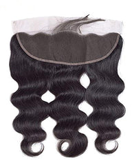 Remy Brazilian Human Hair Bundles Weaves with 13x4 Lace Frontal Body Wave Natural Color
