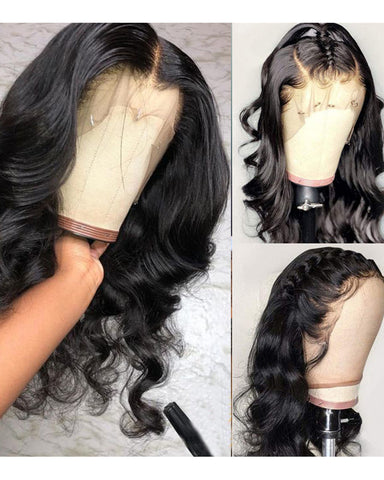 Remy Human Hair Body Wave Full Lace Wig 16-24inch Natural Color