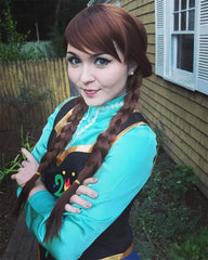Synthetic Hair Cap+Movie Braided Wig for Cosplay Wig Brown Braid Princess Wigs for Women Girls Halloween Costume
