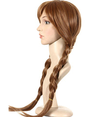 Synthetic Hair Cap+Movie Braided Wig for Cosplay Wig Brown Braid Princess Wigs for Women Girls Halloween Costume