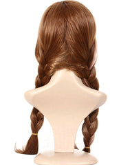 Synthetic Hair Cap+Movie Braided Wig for Cosplay Wig Brown Braid Princess Wigs for Women Girls Halloween Costume