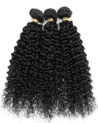 Remy Brazilian Human Hair Bundles Weaves with 13x4 Lace Frontal Curly Wave Natural Color
