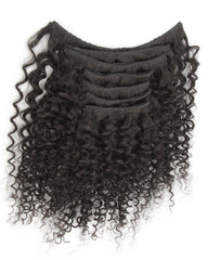 Clip In Human Hair Extensions Brazilian Remy Curly Hair Natural Color 7 Pieces/Set 100 grams