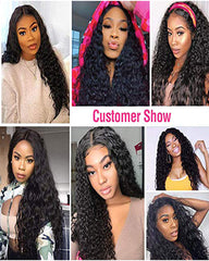 Remy Brazilian Human Hair Bundles Weaves with 4x4 Lace Closure Deep Wave Natural Color