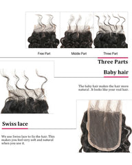 Remy Brazilian Human Hair Bundles Weaves with 4x4 Lace Closure Deep Wave Natural Color