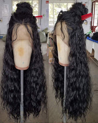Long Loose Curly Synthetic Lace Front Wigs Black Color Hair for Fashion Women